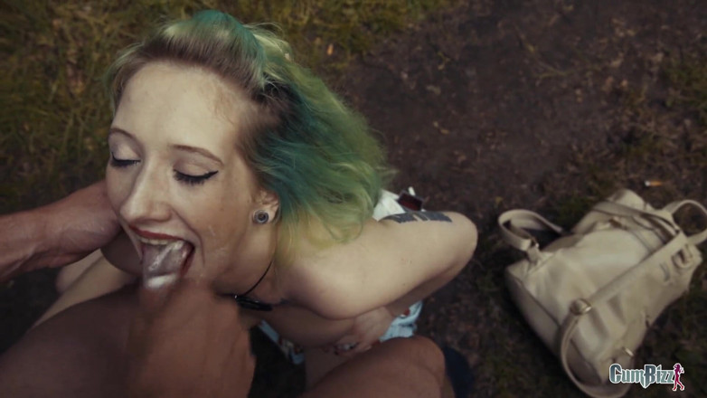 Cumbizz: Naughty college girl walks in the notorious woods full of...
