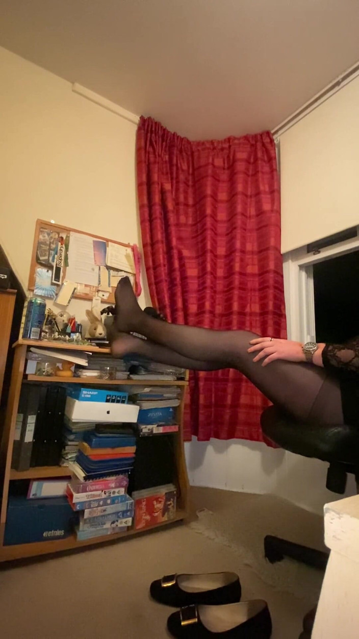 Ava Maxwell: Ava Maxwell halloween kancelář punčocháče nohy uctívání JOI