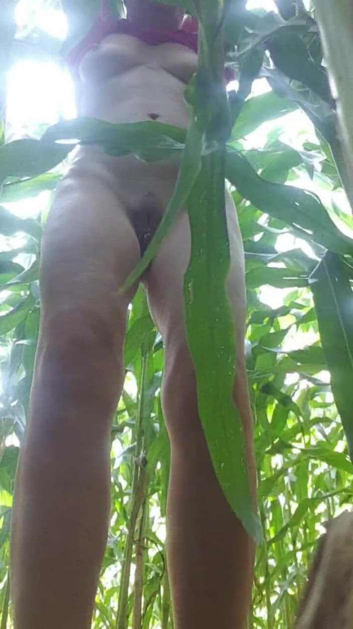 JulieEroticDress: Spuiten in maïsveld