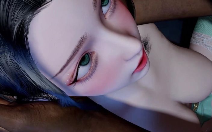 Why fuck so hard: 3D Aziatische vrouw gaat vreemd met een grote zwarte pik...