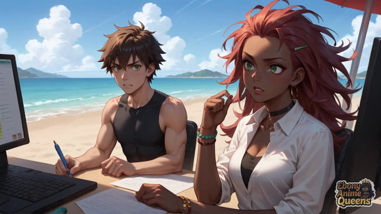 Ebony Anime Queens: Four Ebony Queens. 1 Beach. Oral Sex, Threesomes. Hot, Filthy Slut....