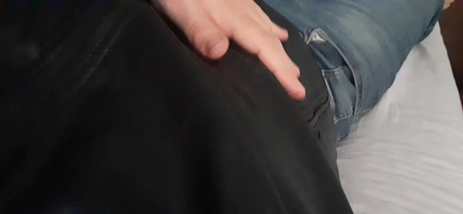 Rusty Sunnybrook: Collared Fag Cums on Leather Jacket