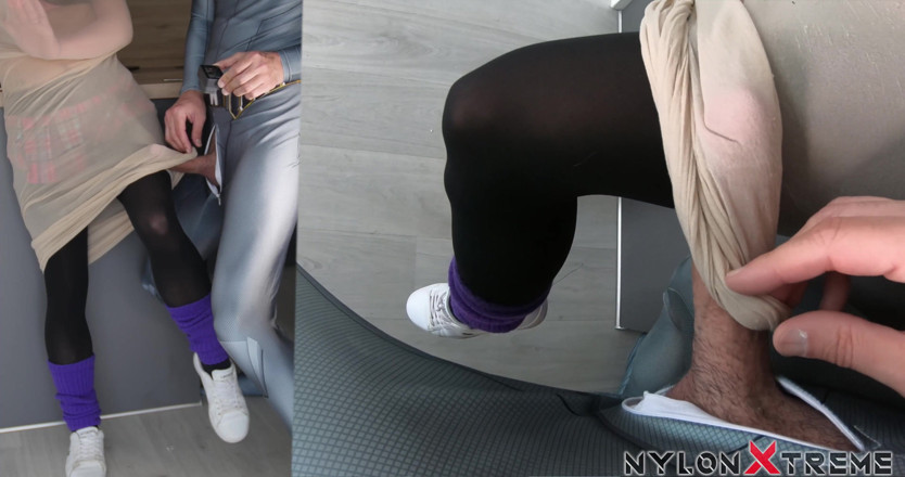 Nylon Xtreme: Katy fucked under cocoon encasement nylon