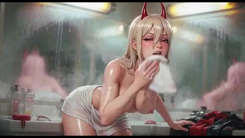 Ianimedia: Ai Compilation Power Chainsaw Man Wet and Shiny Body