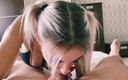 Viky one: Cute girl Does a Good Blowjob and Chews Gum