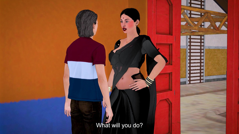 Piya Bhabhi: Desi Indian Stepmom Pink Pussy Black Saree the Stepson Fell...