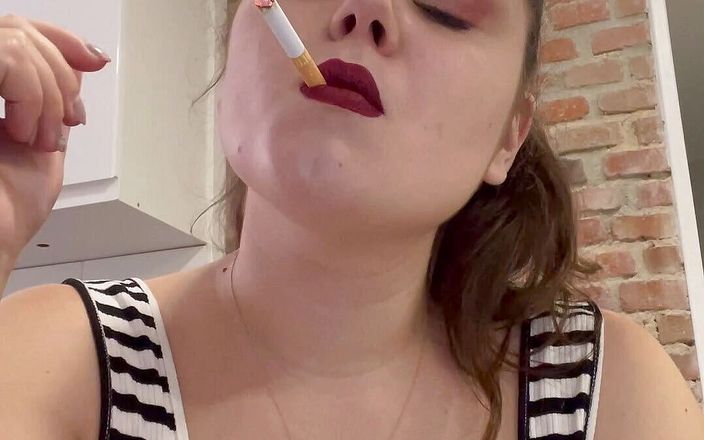 Your fantasy studio: Smoking with red lipstick on