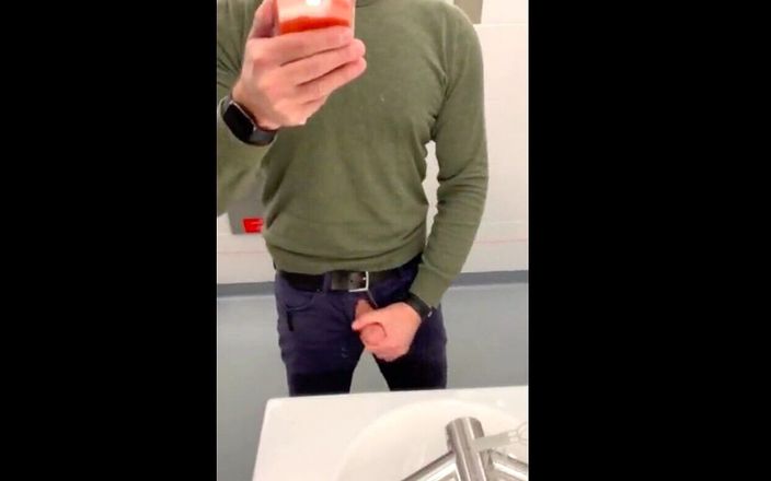 Tjenner: Train Station Boner, Into the Toilet to Jack-off and Cum