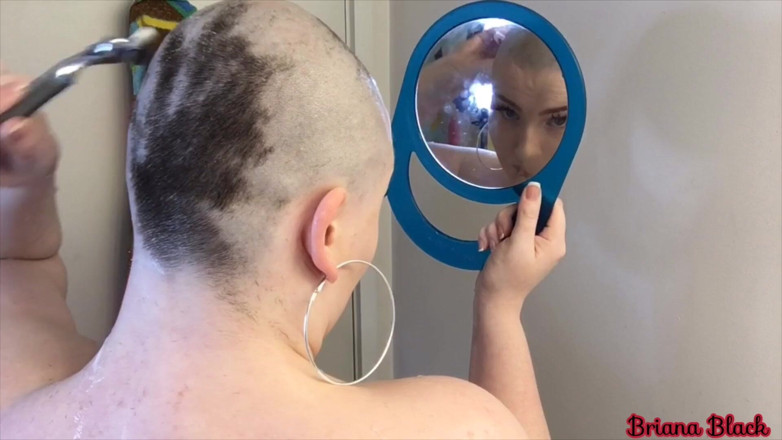 Briana Black: Smooth head shaving custom