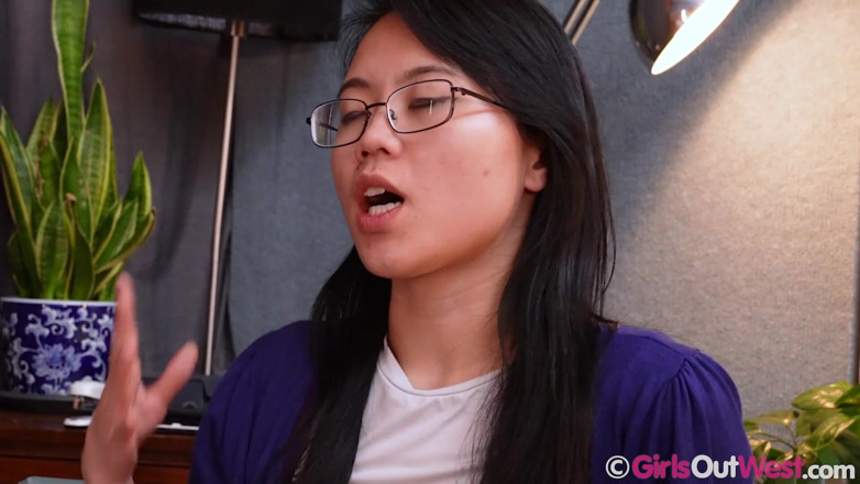 Girls Out West: Small Titted Asian Chick with Meaty Pussy Lips Has Lesbian...
