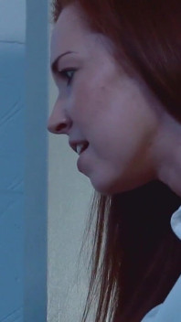 Horny redhead teen Candi Blows is fucked by a huge cock in the basement