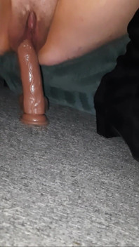 Sliding up and Down My 9” Dildo