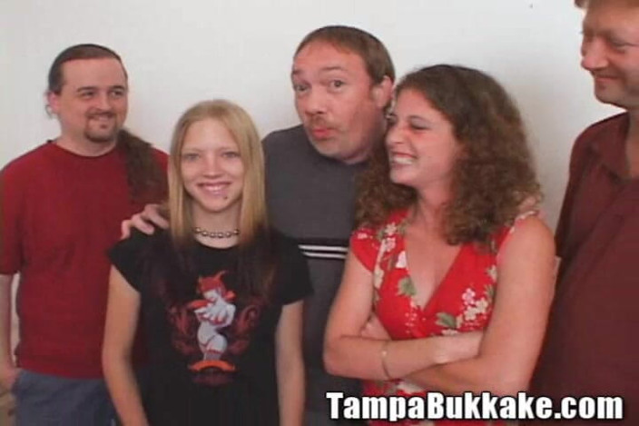 Tampa Bukkake: Two College Girls Swap Sperm Gangbang Small Boobies Bitch Fucked...