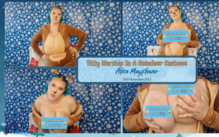 Alice Mayflower Productions: Titty Worship in a Reindeer Costume - Solo Girl