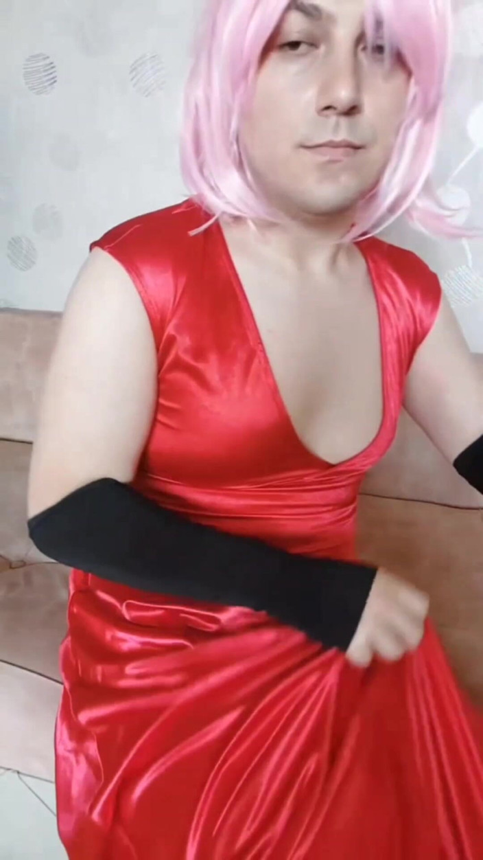 Kitty_Cross: Red Dress Delicious Thighs Crossdresser