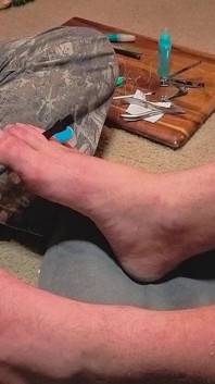 Melody Gives Her Master a Pedicure