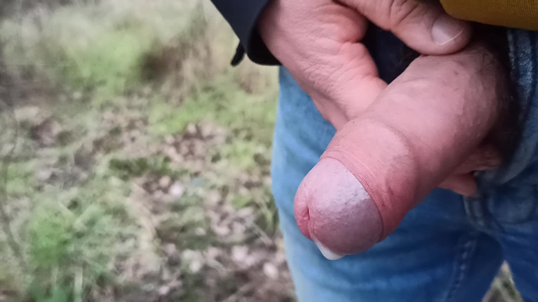 Kinky Guy: 有人可以看到我！在户外射精和撒尿