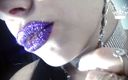 Goddess Misha Goldy: Purple glittery kissing &amp;amp; lip smelling
