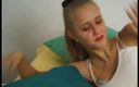 Lucky Wankerz: Blonde teen with round ass and small tits masturbating in...