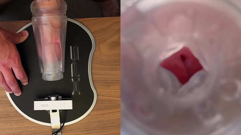 NakedFoxx: Dvojitá kamera Fleshlight šukání a intenzivní orgasmus: uvnitř epického výstřiku spermatu!