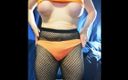 Lady Tigress TS: Orange Double Fishnets