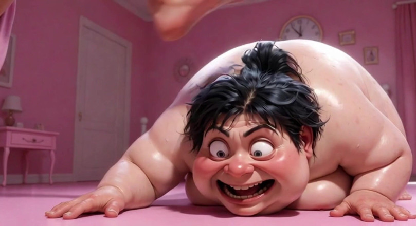 Anime Hentai: Tlustá ošklivá žena degradována - Lízej krásnou holku