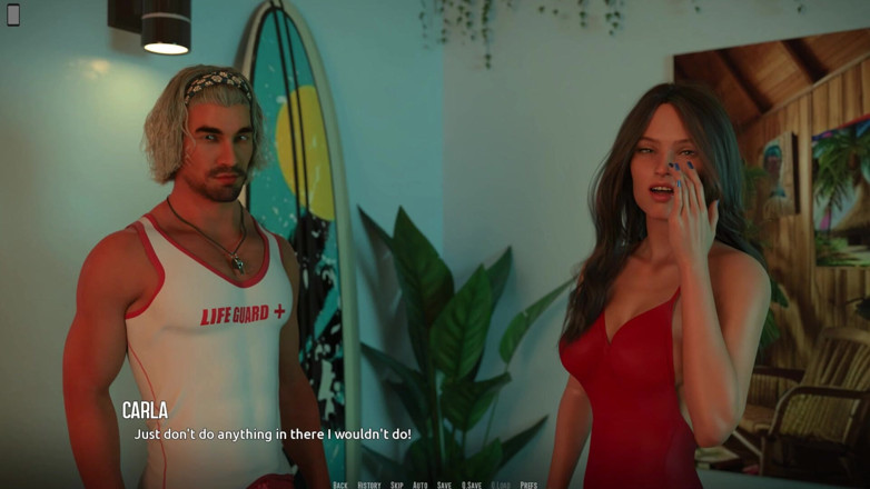3D Cartoon Porn: Dominos Beach 22 - Nikki convida John para sua festa da meia-noite...