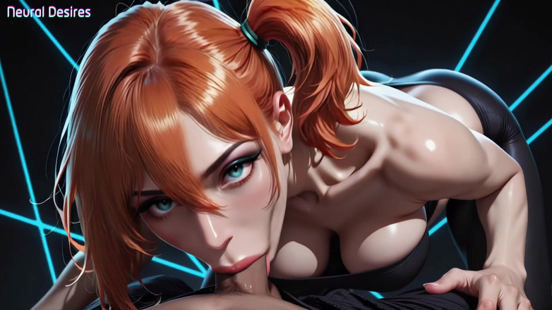 Neural Desires: Oranje hitte in liquid black (ai)