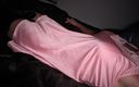 Sissy panty boy: Crossdressed Lingerie Sissy Cumshot in Pink Satin Nighty and Pink...