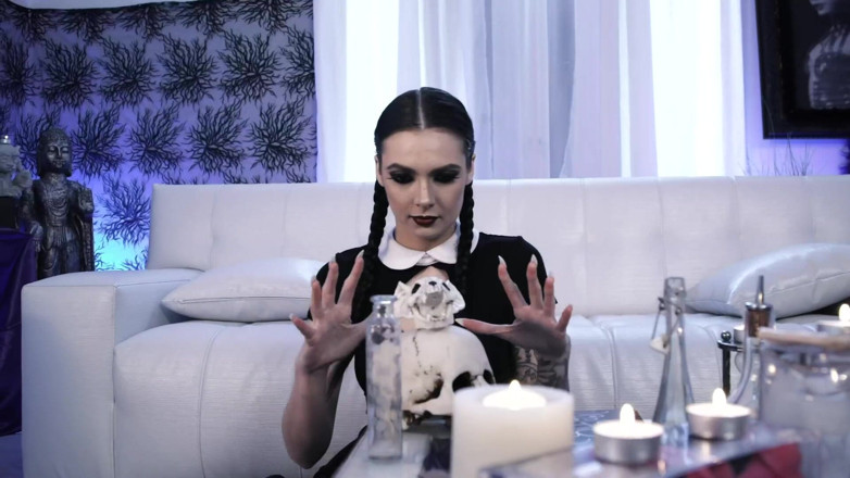 Burning Angel: Burning Angel - Very Adult Wednesday Addams Gets Her Goth Pussy...