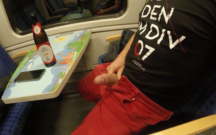 Funnyboy-Ger: Guy Secretly Jerks off His Sausage in a Moving Train...