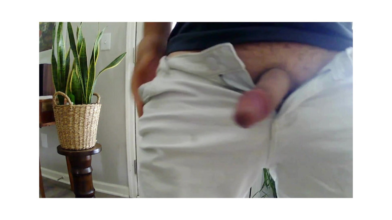 Dick Pants: Jeans bianchi termina con una sborrata