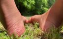 Pink Foxx: Stepmommy Barefoot Outside Plays in the Grass