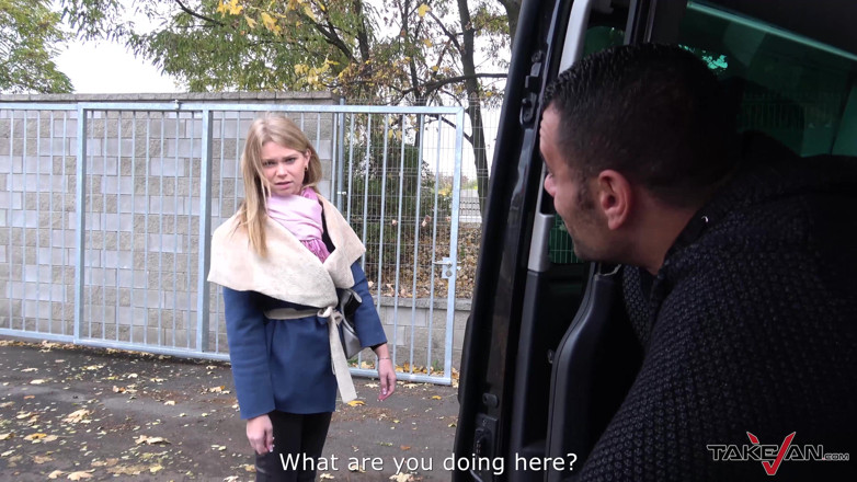 Take Van: Stranger offers a ride to cute lost blonde and fuck...