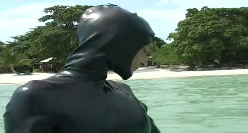 Fetish Desire: Swimming in the ocean with ebony babe