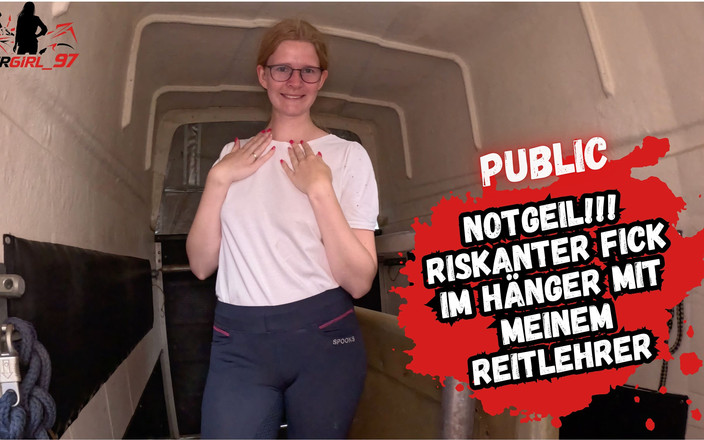 Bikergirl_97: 승마 강사가 마구간 트레일러에서 나를 박고 내 아헤가오 얼굴에 분사해!