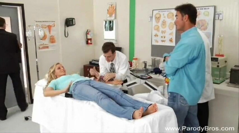 Parody Bros: Perfect blonde honey has hard sex at the doctor