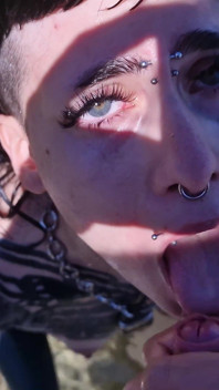 Outdoor Blowjob by the Sea From a Horny Stranger on the Nudist Beach