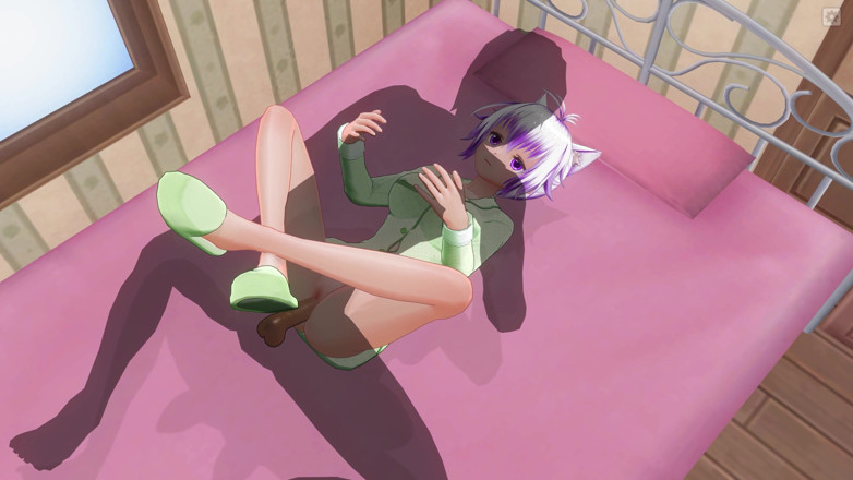 H3DC: Girlfriend in green pajamas gets a creampie before bed