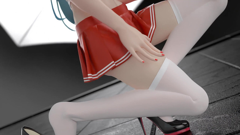 MikuMotion: [MMD] Krim coklat Jk; Seragam awek kolej seksi; Skirt ultra-pendek;...
