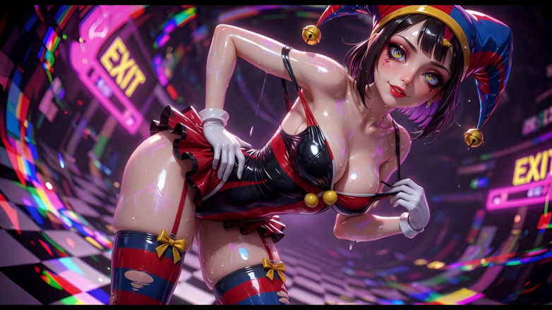 Ianimedia: Clown Girl Covered in Thick Cum - Ahegao &amp; Tit Play Compilation