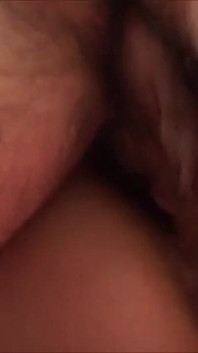 With the tip of his tongue he licks my hot cum
