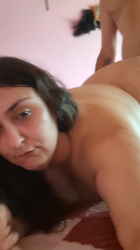 Slut Gags on Fat Cock