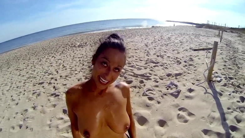Miami Reality: Busty Latina milf fucks nude beach