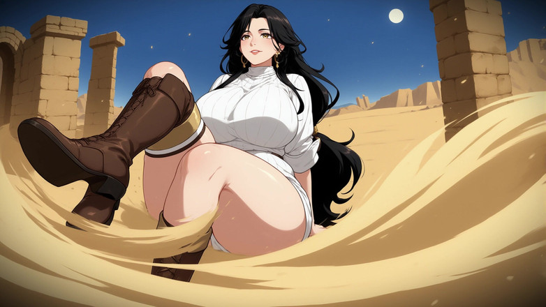 AI Porn: 砂漠のカートゥーン・ウィメン ai