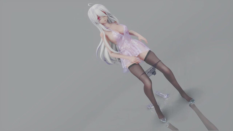 MikuMotion: MMD, filles aux yeux bruns ; Robe transparente ; Talons transparents ; Bas...