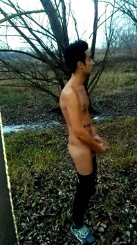 Tattooed Wanker Is Wanking at the Cruising Area