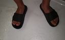 Idmir Sugary: Piss on Feet in Sandals Slides While Wearing White Swim...