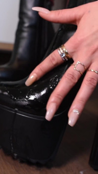 Mean Verbal and Spitting Humiliation in Latex and Boots, POV