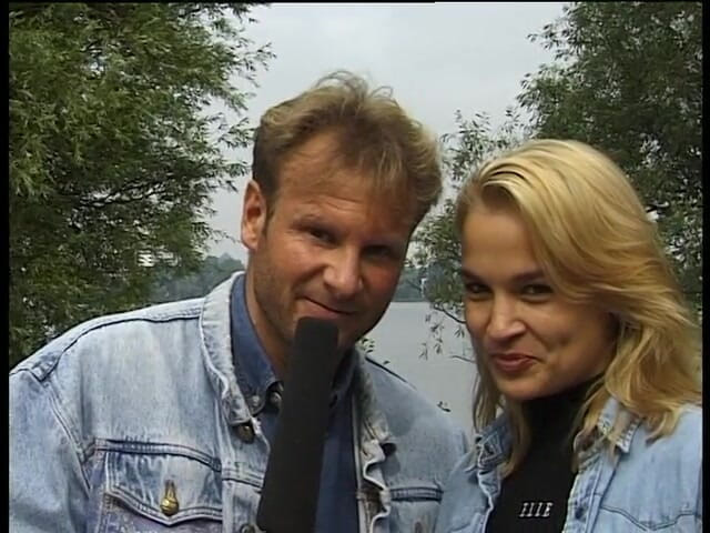 Lucky Cooch: Wonderful blonde german girl interviewed outdoors